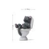 Creative Toilet Cat Figurines Interesting Kawaii Cartoon Cat Squatting On The Toilet Ornament Mini Miniature Desk Decoration