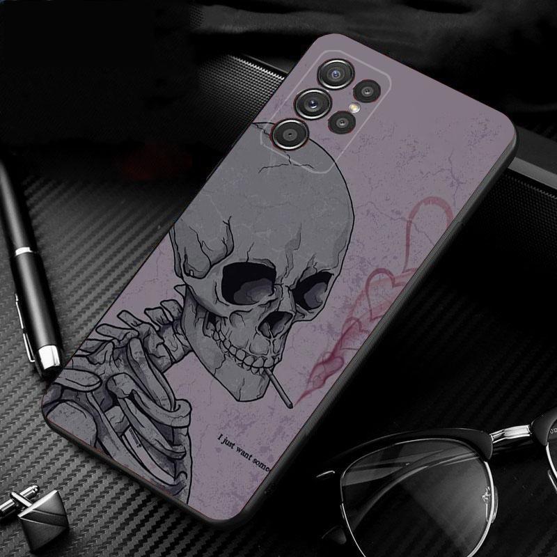 Чехол для телефона Samsung Galaxy S25 S24 S23 S22 S21 Ultra S24 S23 S22 S21 S25 Plus S24 S25 FE Skeleton Art