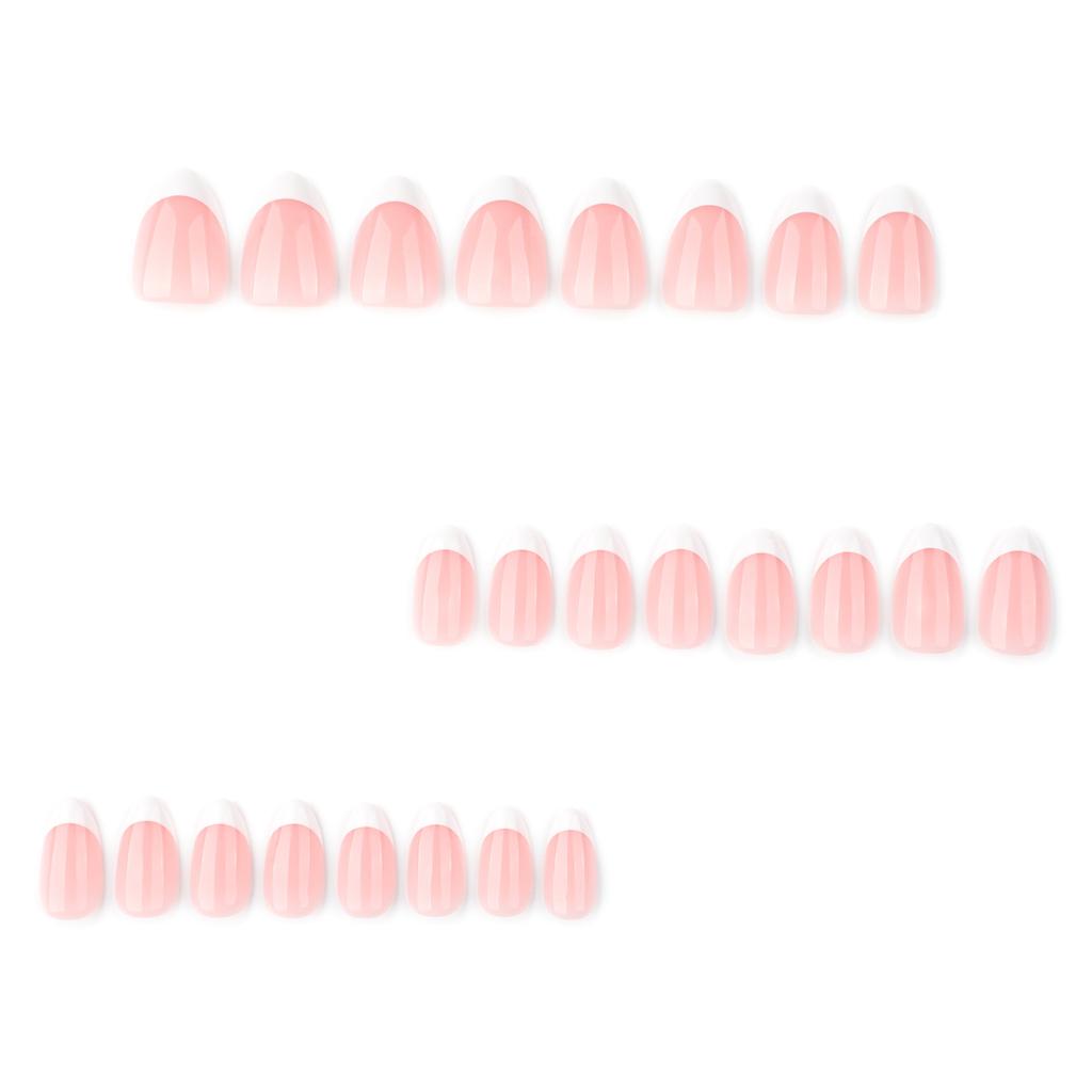 Минималистичный классический французский маникюр с белым краем короткий миндальный ноготь горячая продажа накладные ногти piece