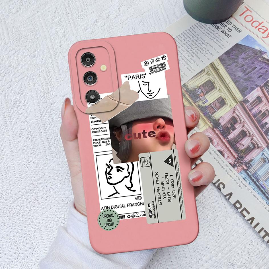 Чехол для Samsung Galaxy A31 A51 A14 A13 A04 A03 A02 M13 M23 M32 M54 Sweet Girls Lover Square Liquid Мягкий противоударный чехол для Samsung Para Fundas