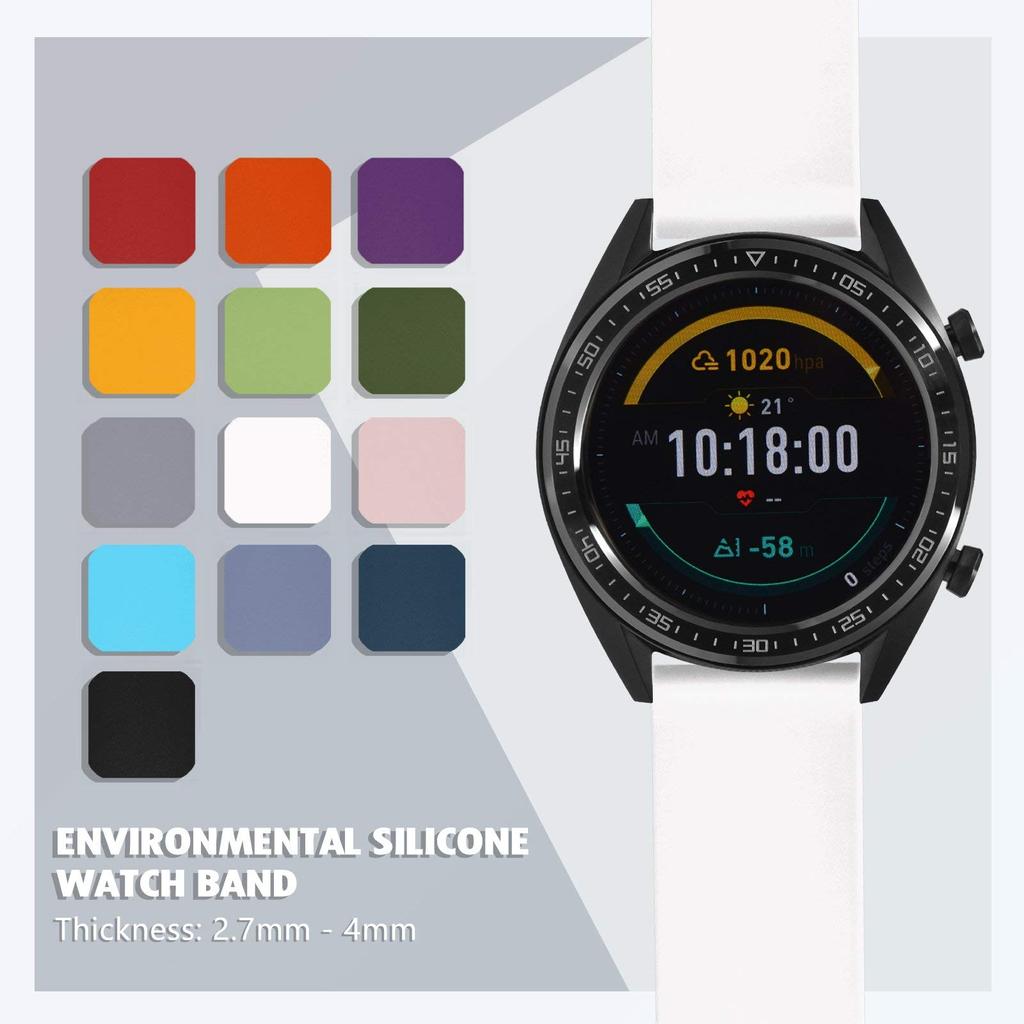 Резиновый ремешок из силикона 16 мм, водонепроницаемый сменный ремешок для часов, быстросъемная пряжка для резинового ремешка для часов [WOCCI] Белый/черный