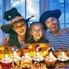 12Pcs Spooky Halloween Cupcake Toppers Eco-friendly Paper Decorations Unique Cupcake Rim Inserts for Party Desserts