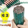 Набор из 100 зеленых карандашей HB и 2B для рисования/письма с бесплатной доставкой
