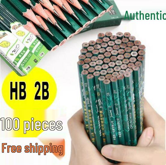 Набор из 100 зеленых карандашей HB и 2B для рисования/письма с бесплатной доставкой