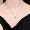 Серебро S925, ожерелье с муассанитом, простой кулон с 6 когтями, лабораторный бриллиант, 1 карат, цвет D, цепочка для свитера, модные ювелирные изделия с драгоценными камнями