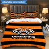 3PCS Wests Tigers Roar Strength And Pride Bedding Set 2D Printing (Includes 1 Duvet Cover + 2 Pillowcases Coreless), Bedroom decor,Fan gift