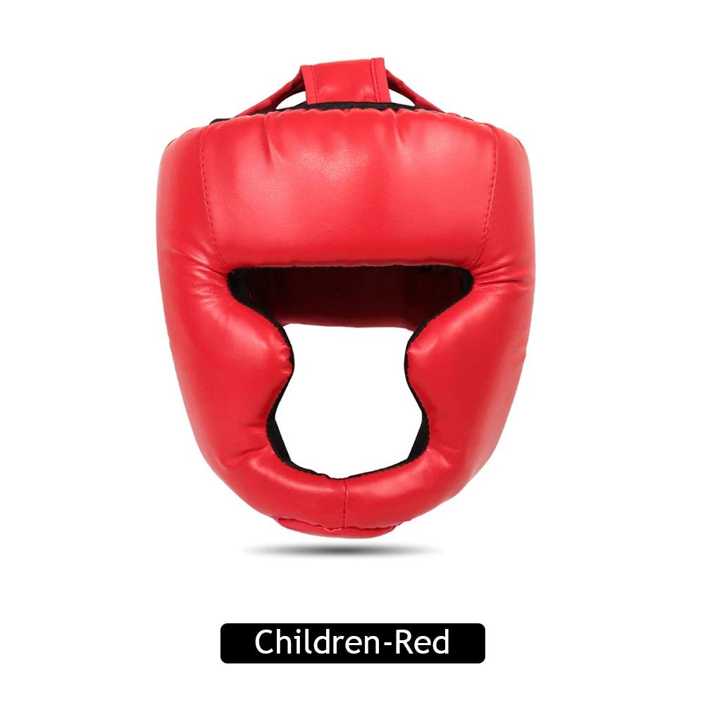 Full-covered Pu Boxing Helmet Kids Adults Muay Thai Training Sparring Boxing Headgear Gym Equipment Taekwondo Head Guard