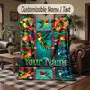 Birds Theme Throw Blanket Custom Name Text Personalized Blanket Soft Cozy Blanket for Home Sofa Bed