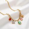 18 K Gold Plated Pendant Necklace Stainless Steel Choker Necklaces Charm Chain  Women's Jewelry