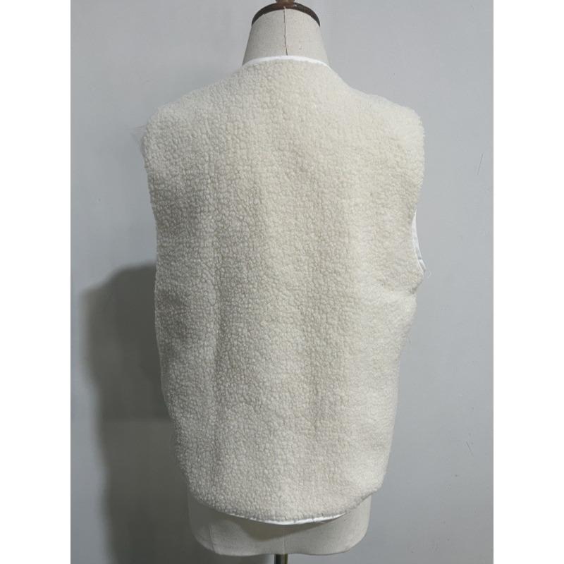 Women's Sleeveless Fur Vest Top, Fashionable Women's Spring and Autumn Loose Single Breasted Vest Jacket