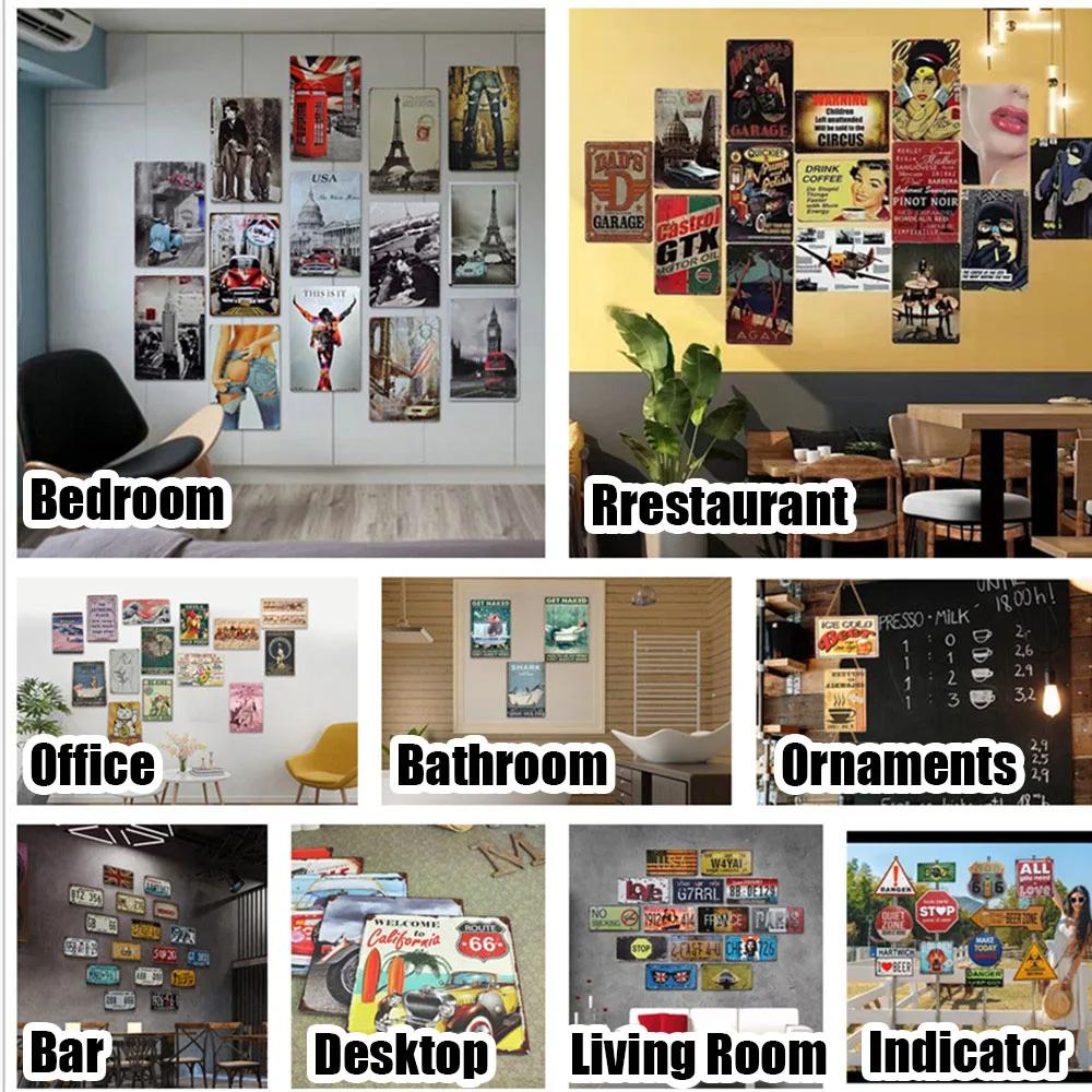 Vintage Metal Tin Sign Retro Cafe Garden Wall Art Home Decor Plaque for Room Farmhouse Painting Gift Perfect for Wall Mural D