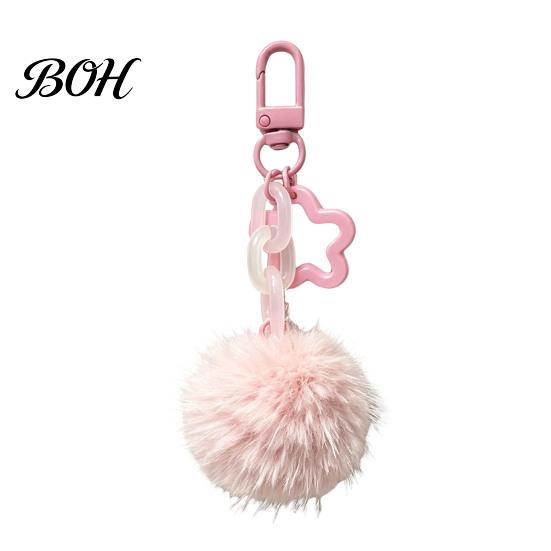 Bag Decorative Accessories Plush Ball Keychain, Fluffy Pompom Pendant with Hollow Star, Backpack Star Chain Purse Accessories, Gift for Women
