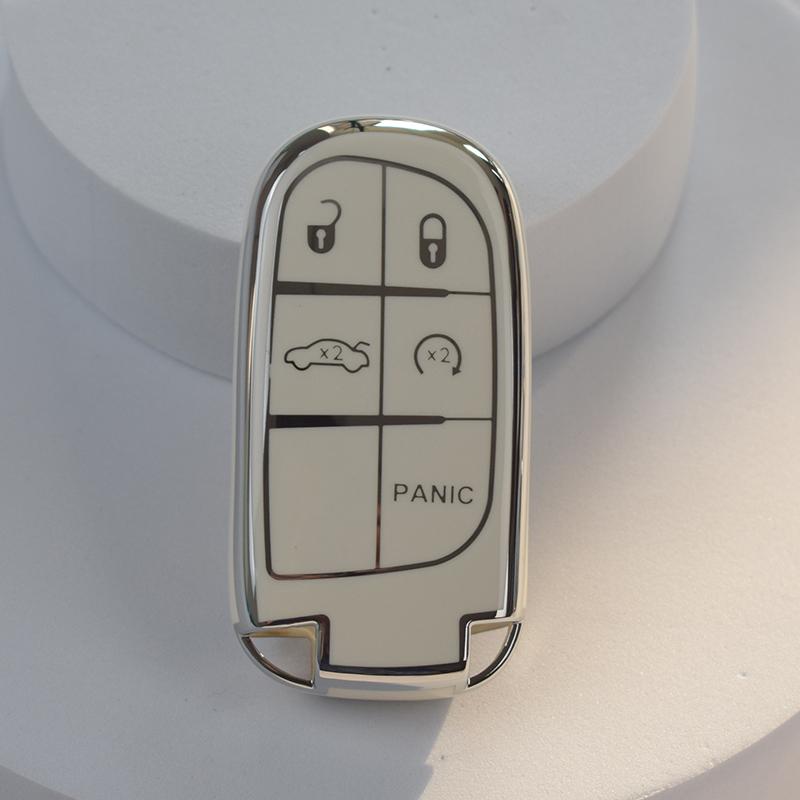 Чехол для ключей из ТПУ с 5 кнопками для Jeep Renegade Grand Cherokee для Dodge Ram Charger 1500 Challenger Chrysler 300C Journey