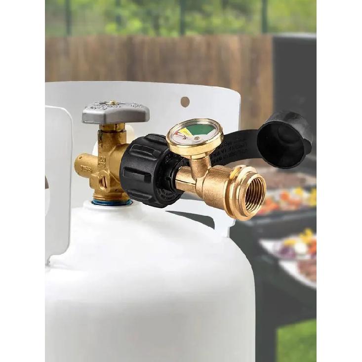 Propane Tank Gauge Level Indicator Precise Gas Pressure Meter Propane Adapter Gauge Brass Propane Gas Gauge for RV Camper Heater