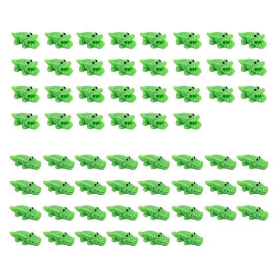 60 шт. Миниатюрная фигурка крокодила Миниатюрная фигурка животного из смолы Орнамент Обучающая игрушка Кукольный домик Сказочный сад Пейзаж Украшение для аквариума