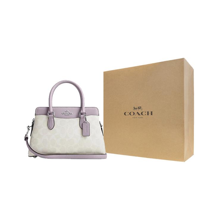 New COACH Darcie PVC Tote Bag, Shopping Bag, Shoulder Bag, Crossbody Bag, Handbag Mini Women's Purple & White CH174-SVVVJ