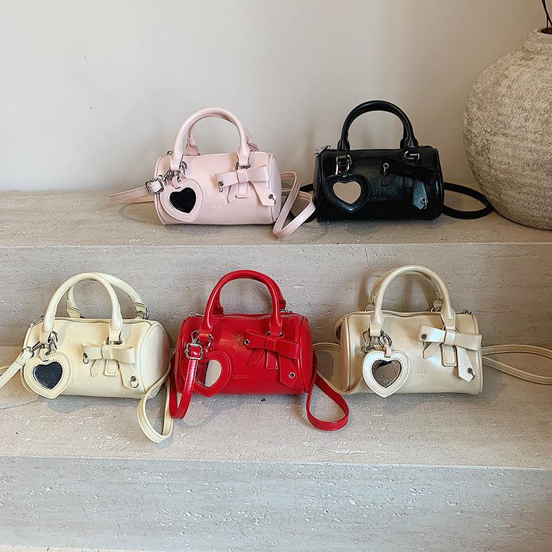 Cute Cylindrical Bag Women's 2025 New Fashion Portable Pink Pillow Bag Simple Shoulder Messenger Women's Bag