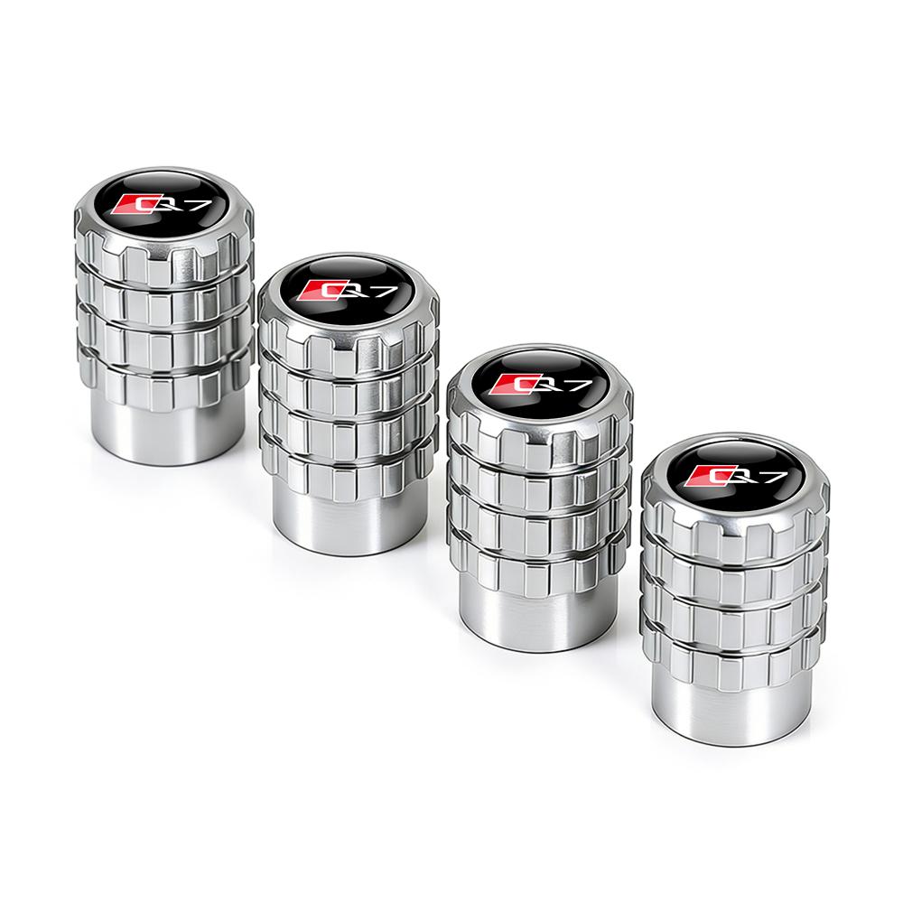 4pcs Aluminium Car Tire Valve Stems Caps Gear shaped Valve For q1 Sline TT A1 A2 A3 A4 A5 A6 A7 A8 8P B6 B7 Auto Accessories