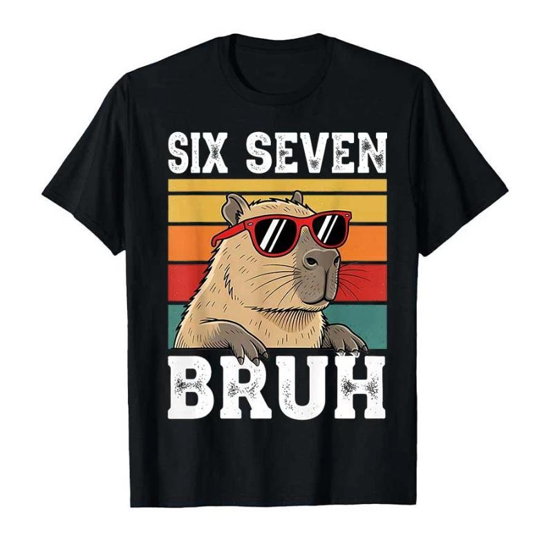 Funny Capybara T-shirt For Women Short Sleeve Tops Summer Short sleeved Harajuku streetwear Tops Tees