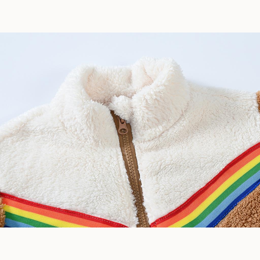 Осенние и зимние флисовые детские куртки для маленьких и средних детей, повседневная куртка на молнии с тесьмой, теплая шуба