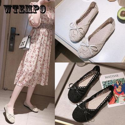 Весенне-летние женские универсальные нескользящие туфли с плоской подошвой для ленивых, сухожильная подошва, сетчатая поверхность, полые туфли на мягкой подошве