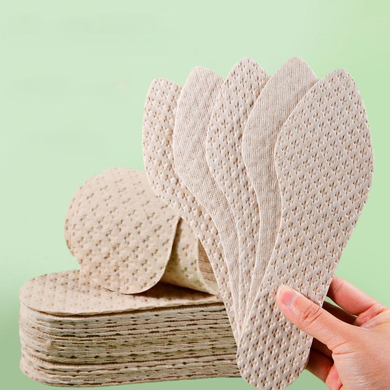 10 пар стелек с острым носком, летние бахилы, дышащие одноразовые стельки для обуви на высоком каблуке, впитывающие пот, стельки из натуральной древесной массы