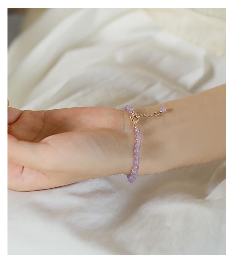 Элегантный женский браслет из лавандового аметиста - Простой DIY дизайн с фиолетовым жадеитом для изящного стиля