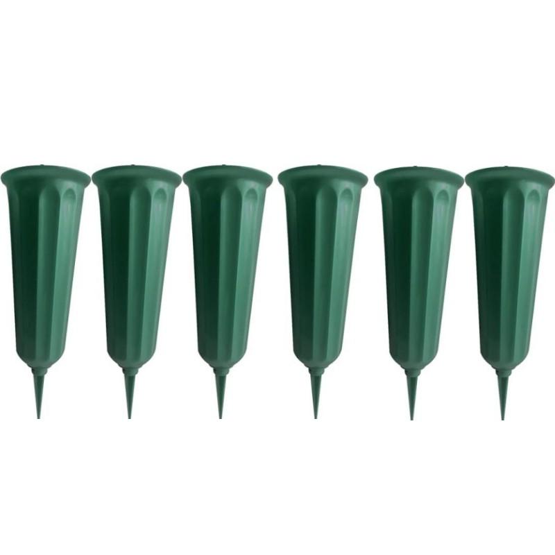 Вазы для кладбища с шипами Пластиковый держатель для цветов Искусственные вазы для живых цветов Мемориальное украшение для кладбища Коническая ваза в земле