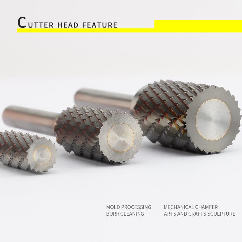 Цилиндрическая фреза из карбида вольфрама 1 шт. вращающийся напильник с двумя пазами для резьбы по дереву электрическая вращающаяся шлифовальная головка диаметром 3-16 мм