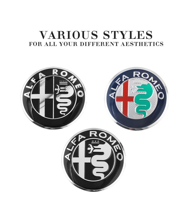 4Pcs Car Wheel Stickers 56mm Auto Center Hub Cap Decal For Alfa Romeo 156 159 147 4C 8C 166 Giulia Giulietta Mito Stelvio Spider CVQ1