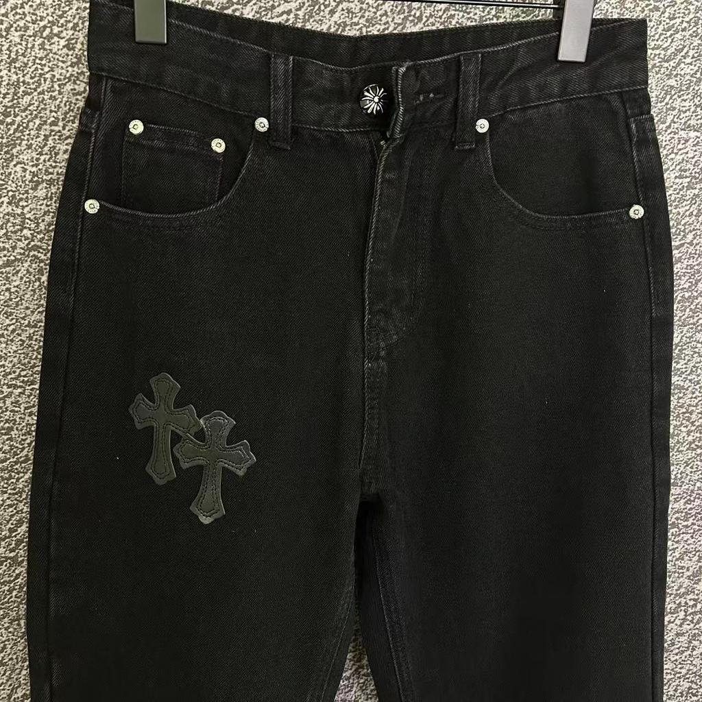 9930 CHROME HEARTS Мужские и женские модные джинсы в американском стиле с тканевыми нашивками, повседневные и модные брюки в стиле хай-стрит
