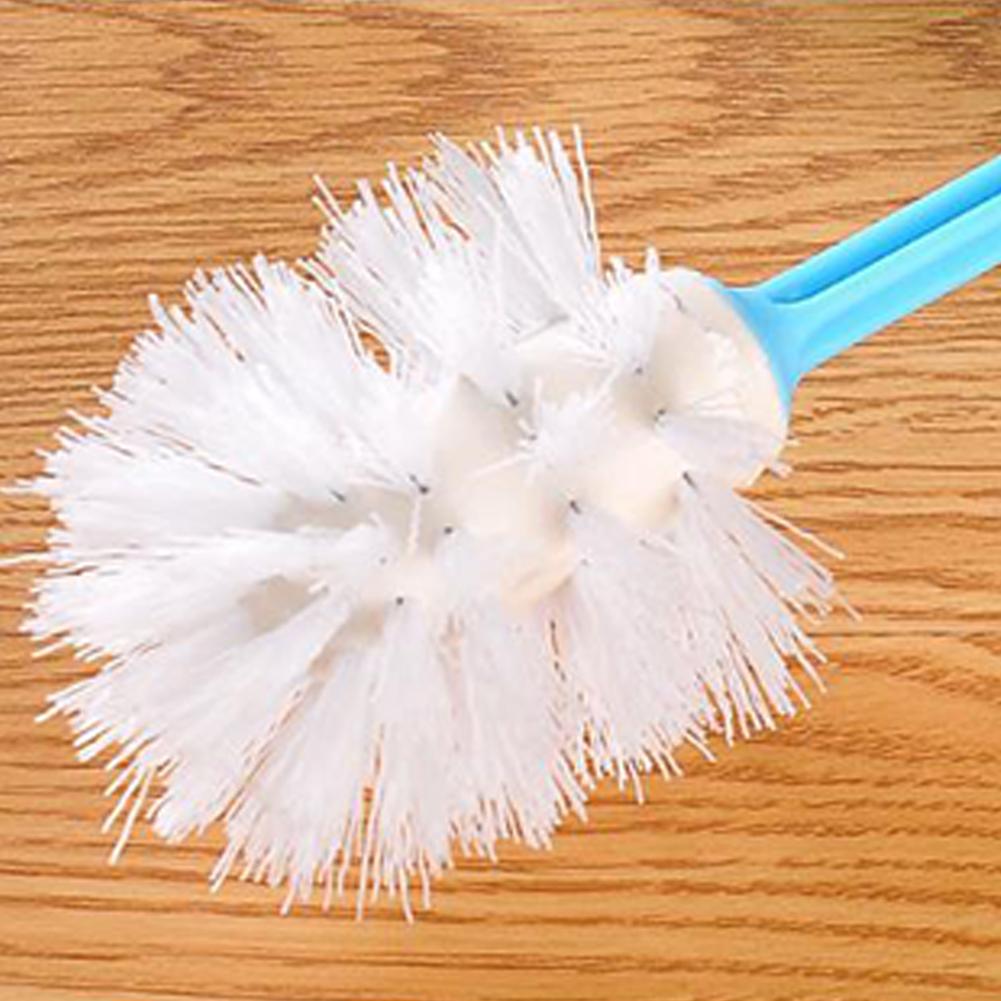Long-handled Sanitary Brush Cleaning Curved Corner Toilet Brush with Base