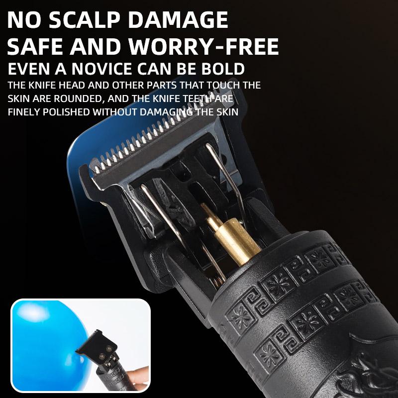 Бритва для стрижки волос для мужчин, аккумуляторная машинка для стрижки, бритва для взрослых, электрическая, винтажная, для дома, с зарядкой через USB, парикмахерская, черный дракон