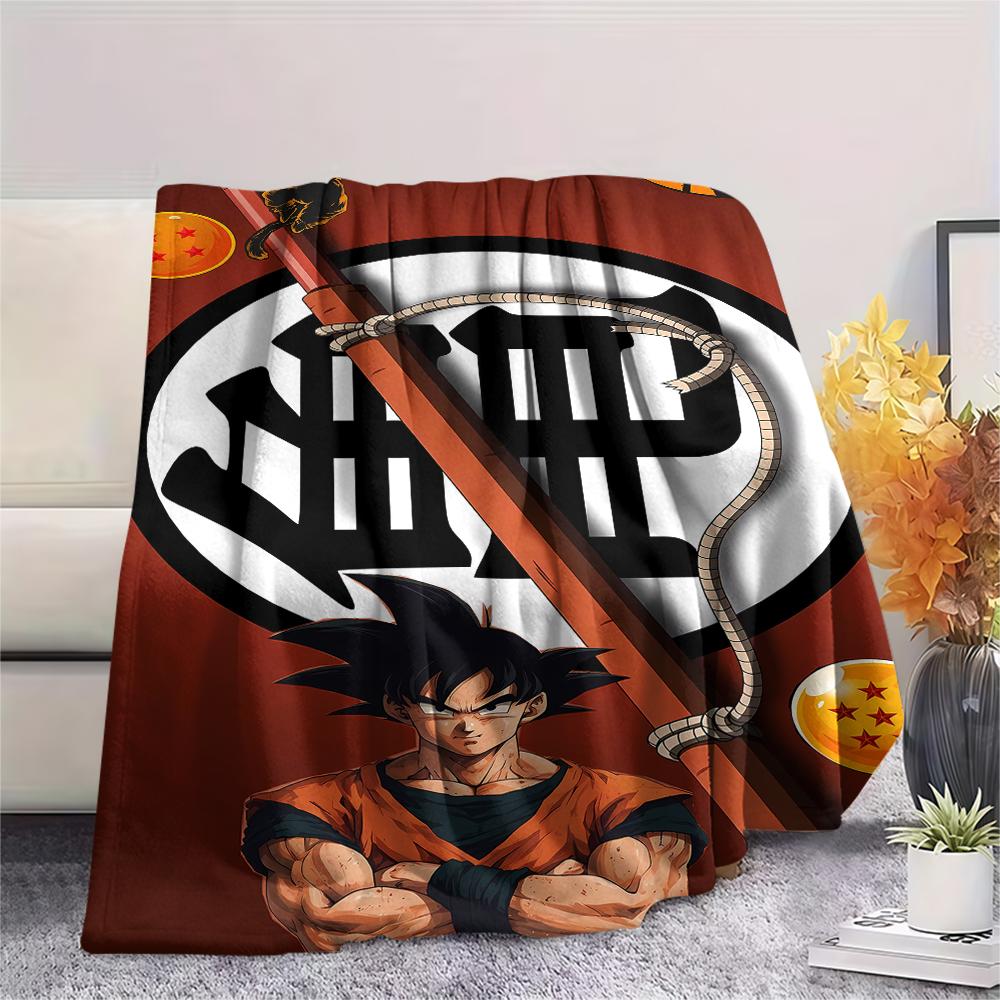 Фланелевое одеяло с принтом персонажей Dragon Ball, Высококачественное, Удобное для всех сезонов, Декор для дома, Тепло и уют, Идеально для рождественских подарков