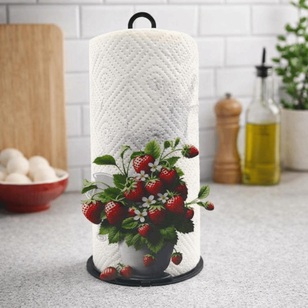 Cute Vertical Napkins Rack Iron Roll Paper Towel Holder Freestanding Tissue Holder Parties