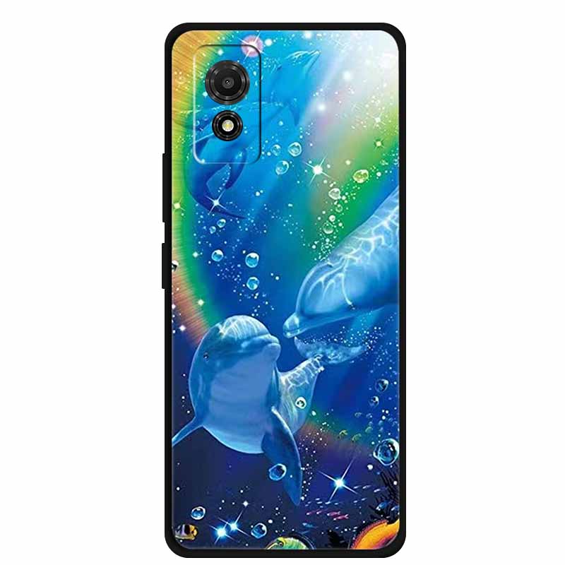 Phone Case For TCL 501 Case TCL501 Painted Cat Silicone Protective Cover for TCL 501 T433D 2024 Bumper Protector Fundas Coque