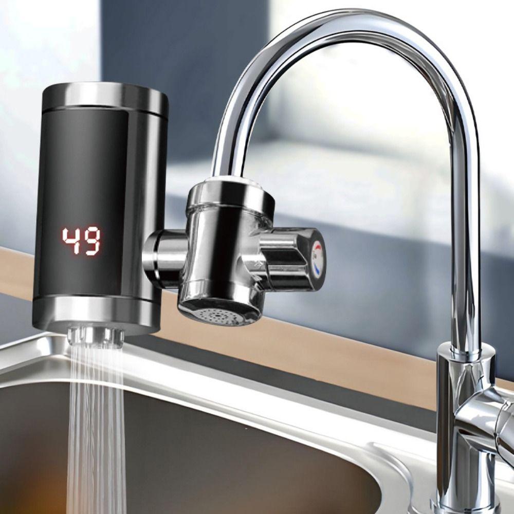 Digital Display Tankless Heaters Temperature Display Heating Faucet Instant Water Heater Cafe