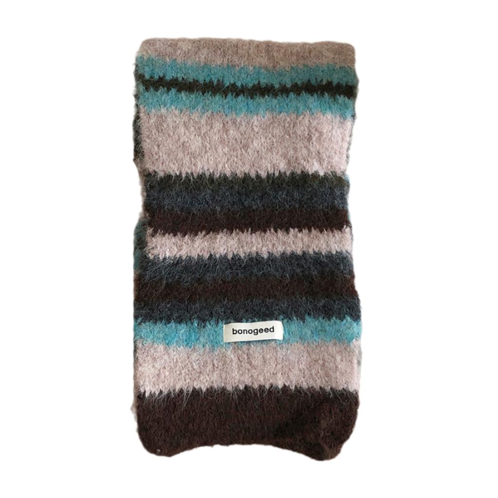 Striped Scarf Color Blocking Warm Neck Warmer Comfortable Neckerchief for Women Men Fall and Winter Outdoor Activities