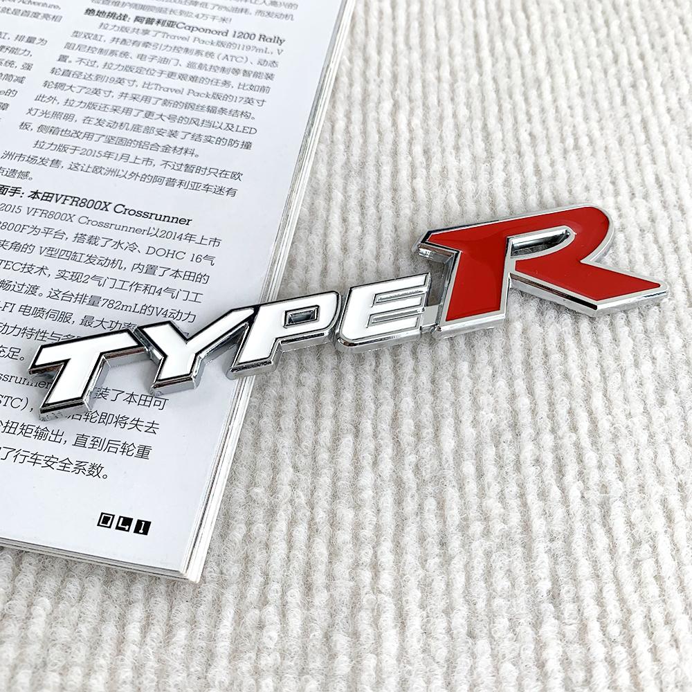 Emblema 3D de metal para la parrilla delantera del coche, tipo R, calcomanía con el logotipo para Honda CIVIC FD2 FD FA 5 Mugen