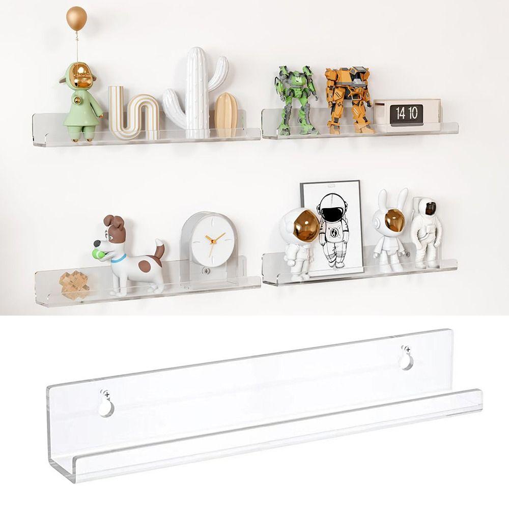 Acrylic Vinyl Record Shelf Wall Mount 4"/12"/15" Floating Shelves for Books Book