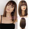 Ombre Bob Wig Прямой парик средней длины для модных женщин
