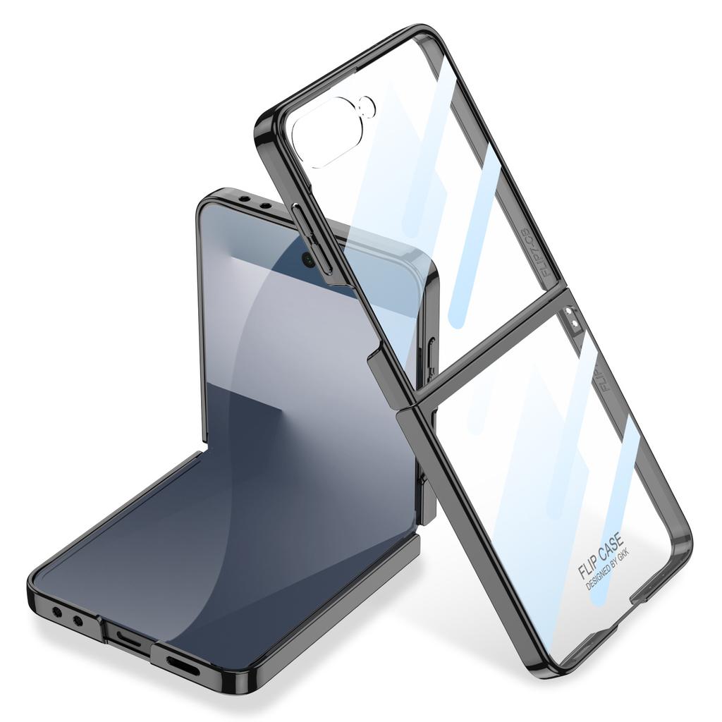 Подходит для чехла для мобильного телефона Samsung ZFlip7, защитная пленка с гальваническим покрытием Phantom с полной инкапсуляцией для складного экрана, полностью прозрачная жесткая ПК-оболочка