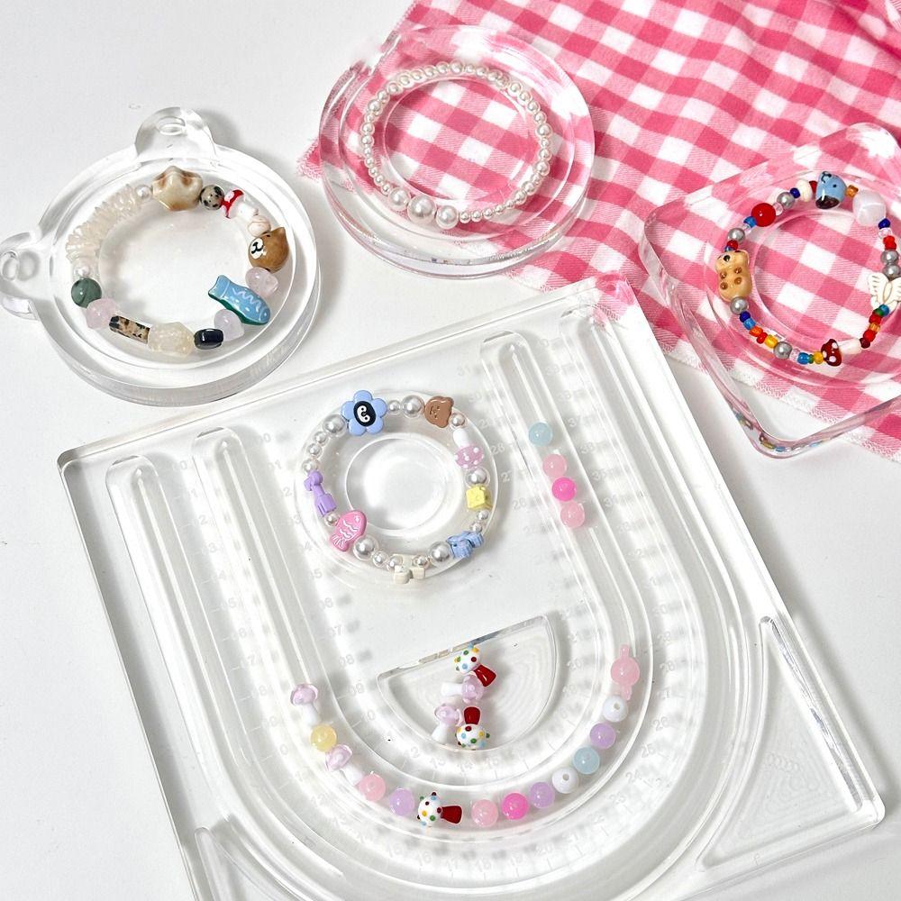 Acrylic Bracelet Beading Board Multiple Grooves Bracelet Display Stand Jewelry Organizer