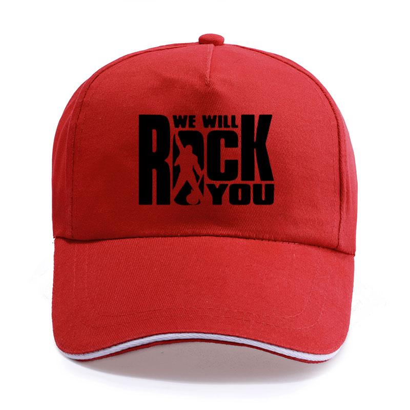 Cotton Trucker Caps We Will Rock You Print Baseball Cap Unisex Women Unisex Fashion Queen Rock Band Fans Rock Roll Hip Hop Hats