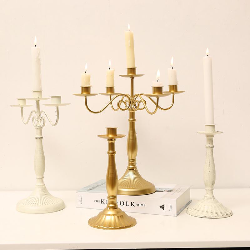 Винтажный французский подсвечник-украшение – Романтический европейский держатель для свечей для декора стола и фотосессий