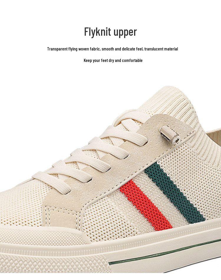 Men's Summer Breathable Canvas Flyknit Sneakers: Trendy Korean Style Casual Board Shoes