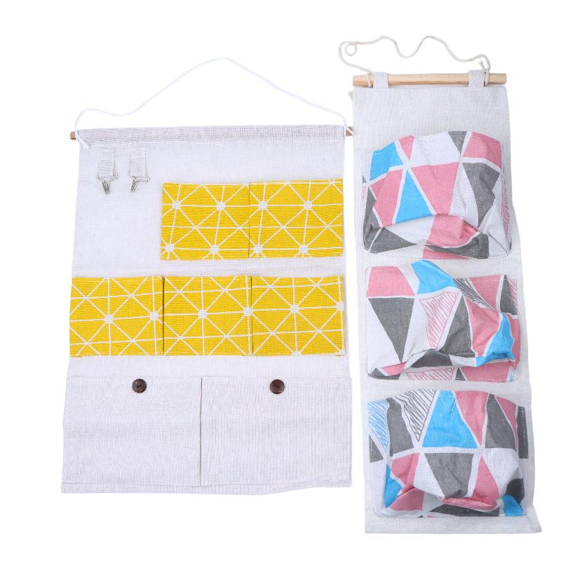 Organize Your Space with Fabric Pocket Bag Wall Hanging Storage for Bedroom and Bathroom