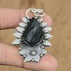 Wedding Gift For Her 925 Silver Natural Black Tourmaline Rough Gemstone Pendant