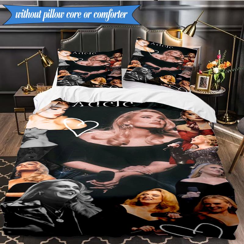 A-dele's pop music 3pcs K-pop music group Bedding set,Ideal for Bedroom, Dormitory,Including Duvet Cover And 2pcs Pillowcases,Fan gifts