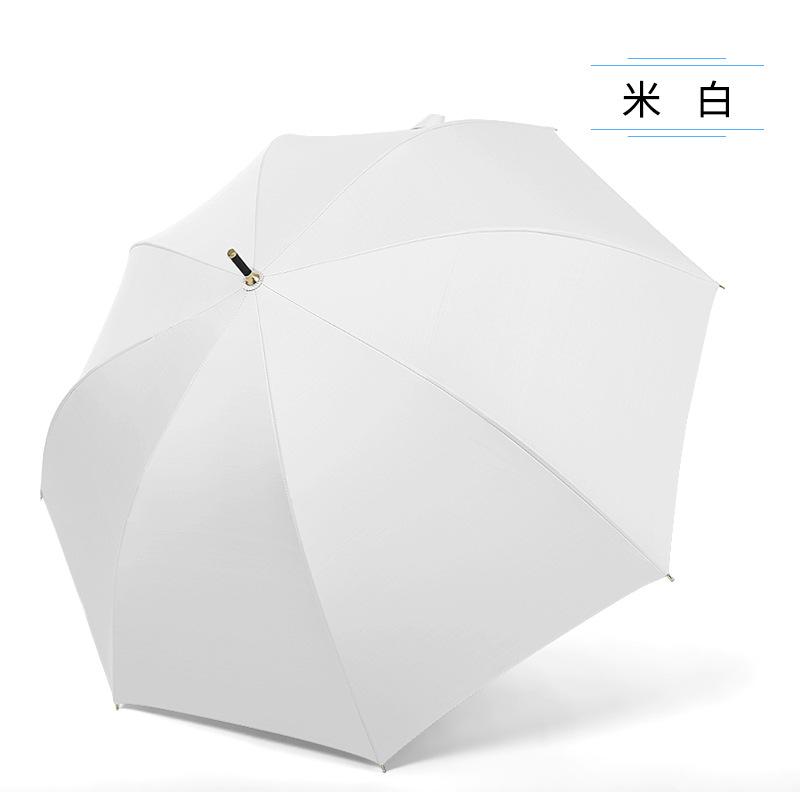 Small Fresh 8 Bone Vinyl Straight Rod Umbrella Long Handle Umbrella Simple Retro Men's and Women's Advertising